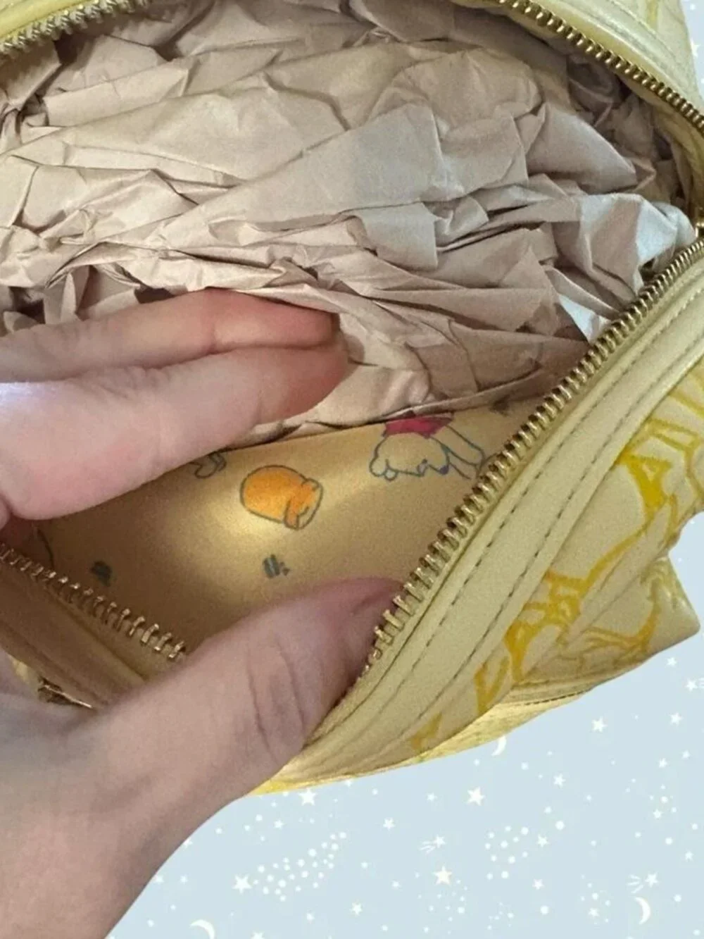 Rare Loungefly Disney Winnie the Pooh embossed pastel yellow mini backpack
